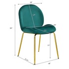 Costway Set Of 4 Velvet Accent Chairs Dining Side Chairs W gold Metal Legs Green