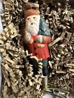Vaillancourt Folk Art Glass Ornament Mini Father Christmas W Tree 2001 4     Or973