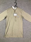 New  Rasco Mens M Flame Resistant Henley Work Shirt Fr Khaki Long Sleeve Vtg