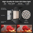 Neewer 2 Pack Bi Color 660 Led Video Light And 75   Stand Kit Dimmable Light