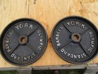 Vintage Set Of York Deep Dish Olympic 45 Pound Weight Plates