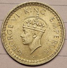 India 1945 Half-rupee Silver Km552 High Grade  1 2 Rupee B