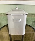 Vintage Antique Enamelware Farmhouse Country Kitchen Bread Box