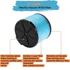 Nispira Vf3500 Vacuum Filter For Wet dry Vac 3-layer Filters Wd4050 Wd4070  2 Pk