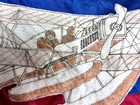 Vintage World War I Wwi Silk   Wool Pillow Sham Cover Usn Aviation Biplane Rare