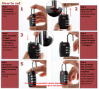 4x Tsa Approved Luggage Lock Travel 3 Digit Combination Suitcase Padlock Reset Z