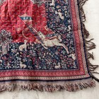 Vintage 56in Medieval Style Tapestry Unicorn Dog Rabbit Wall Hanging Rug Throw