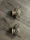 Vintage Sugar Bowl And Creamer Set  Chrome Floral