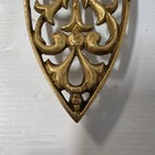 Vintage Distressed Solid Brass Ornate Kitchen Trivet - 8 x3 5 