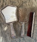 Vtg Sterling Silver Vanity Dresser Set With Mirror  Brush  Comb Monogram Gorham