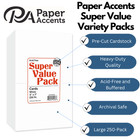 Pa Paper Accents Super Value Card Pack 5  X 7  White  Heavyweight Colored