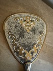 Vintage Ornate Gold-brass Tone Vintage Handheld Vanity Mirror Floral Filigree
