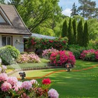 Oscillating Lawn Sprinkler Adjustable Spray Garden Yard Water Sprinkler Spike