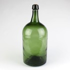 Antique Olive Green Demijohn Bottle  Free Blown Kick-up Pontil Applied Lip 13 5 