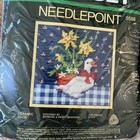 Sunset Stitchery Ceramic Duck Rabbit Potted Flowers Needlepoint Kits