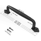 2-pack Round Rustic Sliding Barn Door Handle - Black 10 Inch Diamond Tapered