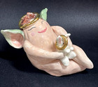 Whimsiclay Amy Lacombe Rare Full Figure Happy Cherub Angel With Bunny Rabbit  96