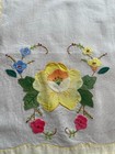 Vintage Appliqu   Floral Placemats Set Of 6 Cotton Yellow Embroidered 17x12