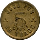 Carson City  Nevada Nv Henry Decker Saloon Good For 5 Cents Trade Token