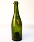 Dark Olive Green Wine Bottle C1880 Hand Blown Applied Lip Crude Dug Antique