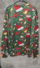 114 Ugly Christmas Sweatshirt Green Dog Sunglasses Santa Print Long Sleeve
