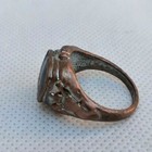 Extremely Ancient Rare Roman Bronze Ring black Stone Old Artifact Authentic