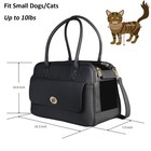 Black Leather Pet Carrier Bag  Tsa Approved  For Small Dogs cats - Soft-sided