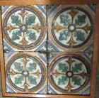 Set Of 4 Framed Spanish 16th Century Arista Pottery Tiles  Circa 1550 - 1575