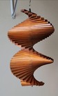 Mcm Vtg Wooden Helix Wind Spinner Whirligig Folk Art 17x10 Hanging Spiral Wood