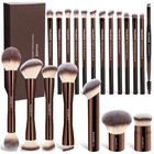 20 Pcs Double-end Makeup Brushes Set With Gift Box - Blending Liquid Powder Crea