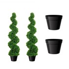 2pcs 47 2  Artificial Spiral Topiary Plant  For Indoor Outdoor Spaces Like Lobby