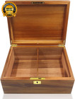 Wood Box Large Decorative Wooden Storage Box With Hinged Lid And Locking Key