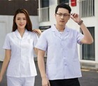 Men Women White Coat Doctor Nurse Jacket Medical Lab Uniform Work Clothes Summer
