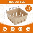 15 Pack Natural Pulp Fiber Berry Basket  Small Vented Produce Baskets For Far   