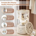 Portable Mini Washing Machine Underwear Washer For Home Hotel Rv Camping- Cream