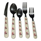 Vintage 1994 Christmas Bear Flatware Set 37 Pc Taiwan Plastic Handle Holiday