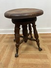 Vintage Wood Piano Stool Organ Ball   Claw Feet Victorian Seat Antique Vanity