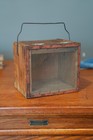 Vintage Wooden Cricket Bait Cage Wire Mesh Metal Lid Fishing Insect Box Antique