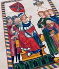 Hand-painted Old Look Miniature Illuminated Manuscript Codex Manesse Leaf