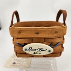 Longaberger 1992 Hostess Only Sweet Basil Booking Basket liner prot card tie On