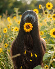 Crochet Sunflower Scrunchies     Set Of 3 Handmade Flower Hair Ties