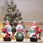 Christmas Decorations Indoor Christmas Snowman 3pcs Joy Snowman Figurine