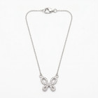 925 Sterling Silver 0 35 Ct Simulated Diamond Butterfly Pendant Necklace-18 
