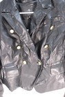 7 For All Mankind Black Faux Leather Gold Button Jacket Size M Nwt