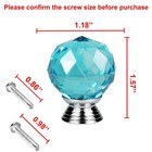 30mm Dia Crystal Glass Drawer Knobs Cabinet Pull Handle Round Sky Blue 10pcs