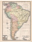 South America Brazil Argentina Peru Chile Dated Copyright 1890 Antique Map