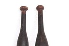 2 Pc Indian Washing Cloth Bat wand Vintage Wooden Hand Carved Collectible