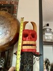 Vintage Mexican Folk Art Wooden Devil Skull Diablo Handmade Yucat  n M  xico