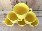 Vtg Retro Melamine 1970 s Cups Plastic Yellow Set Of 6