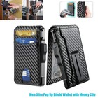 Men s Slim Carbon Fiber Bifold Wallet    rfid Blocking money Clip stylish   Secure